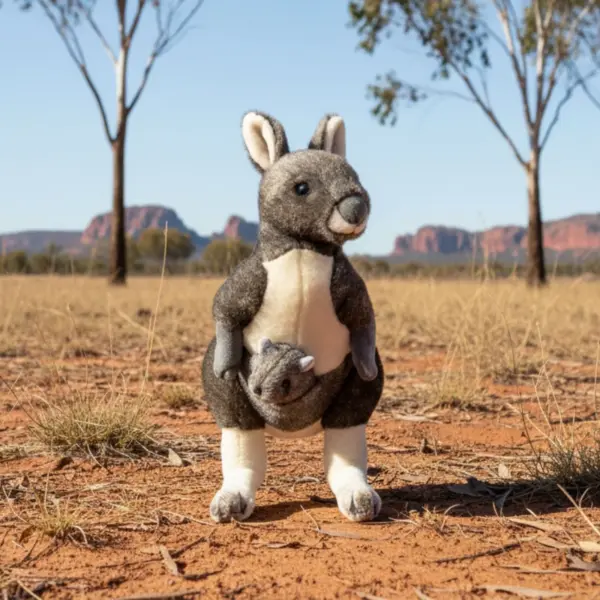 Tess - Kangaroo with baby - 34 cm